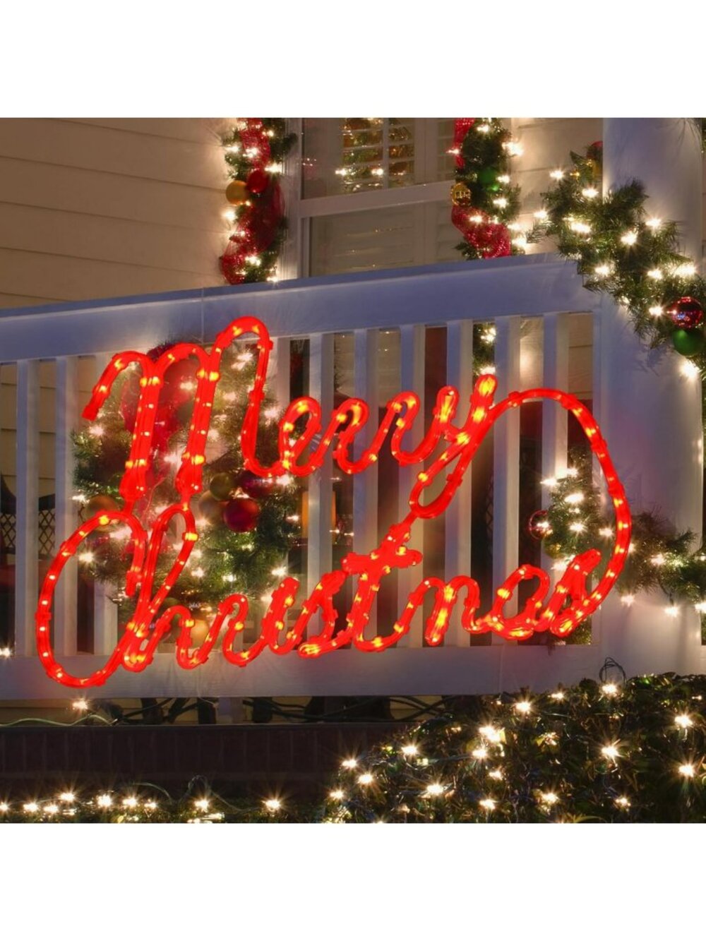 Extra Large Lighted Christmas Sign - 24"x13.5" 180 LED Outdoor Holiday Decor